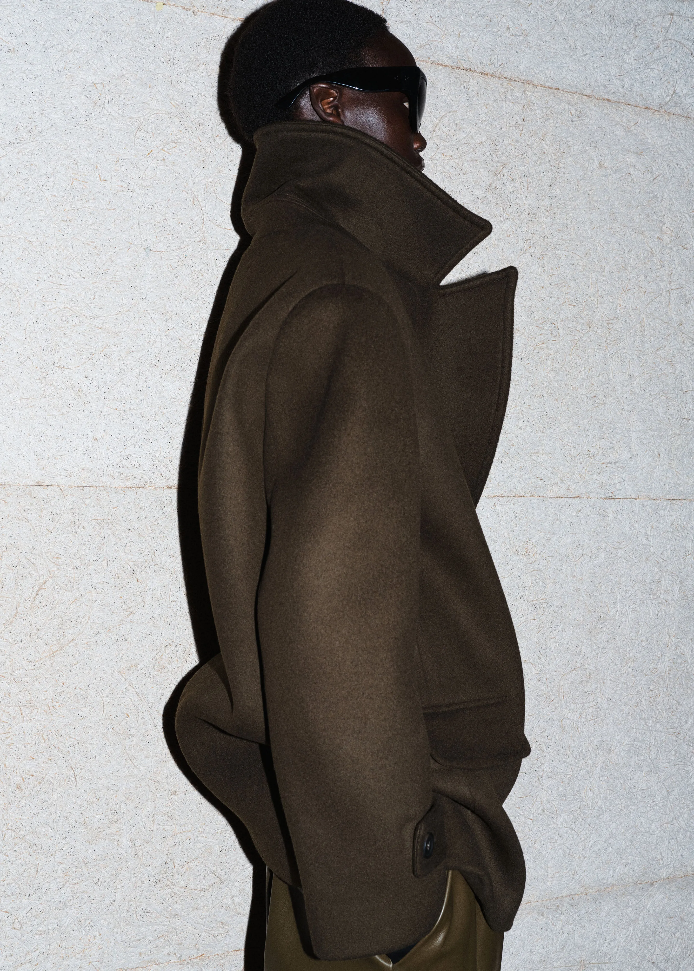 Althorp Wool Peacoat - Khaki Brown