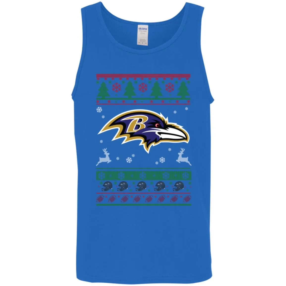 Baltimore Ravens Logo Football Teams Ugly Christmas Sweater Men Tank Top