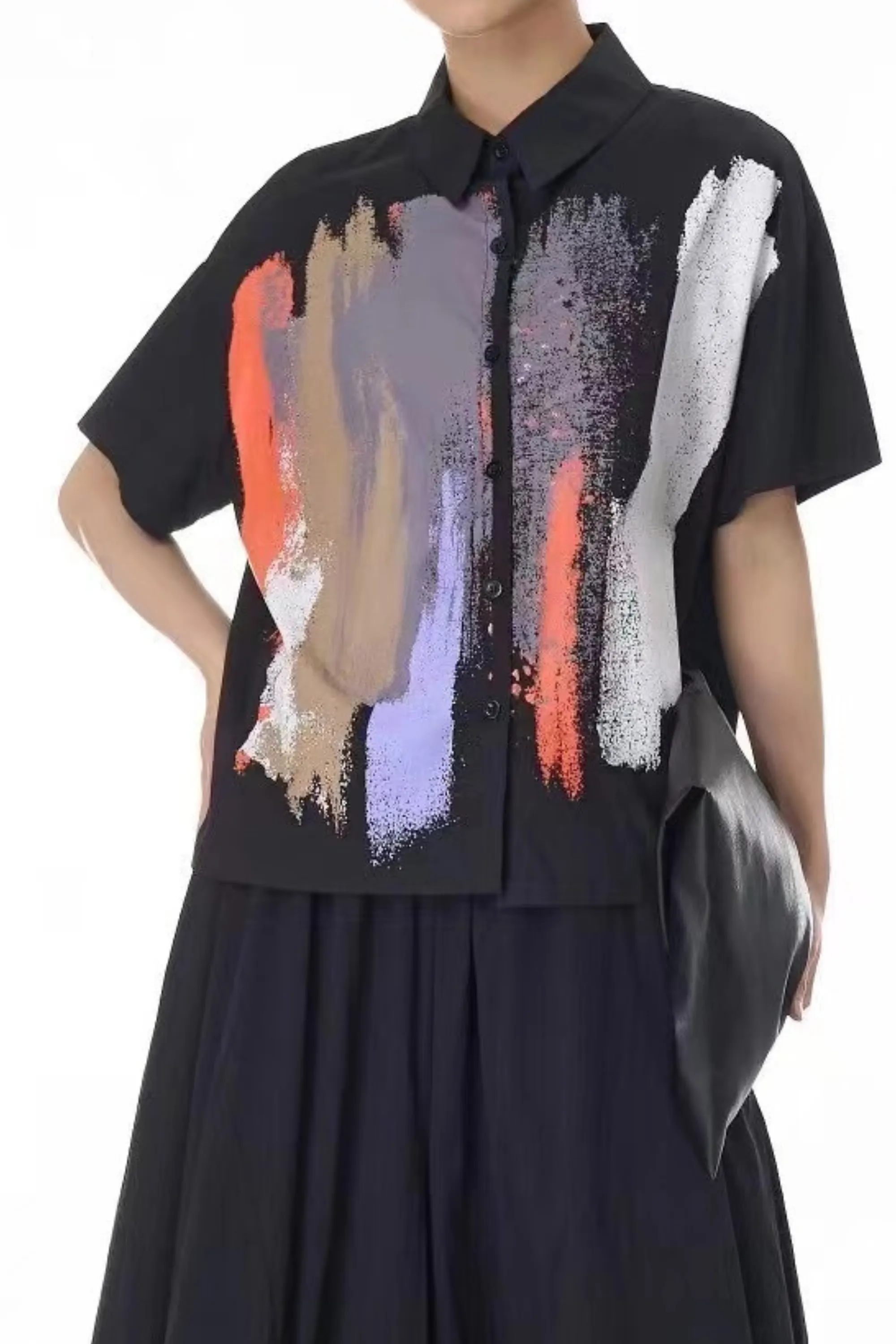 Black Surface Printed Shirt