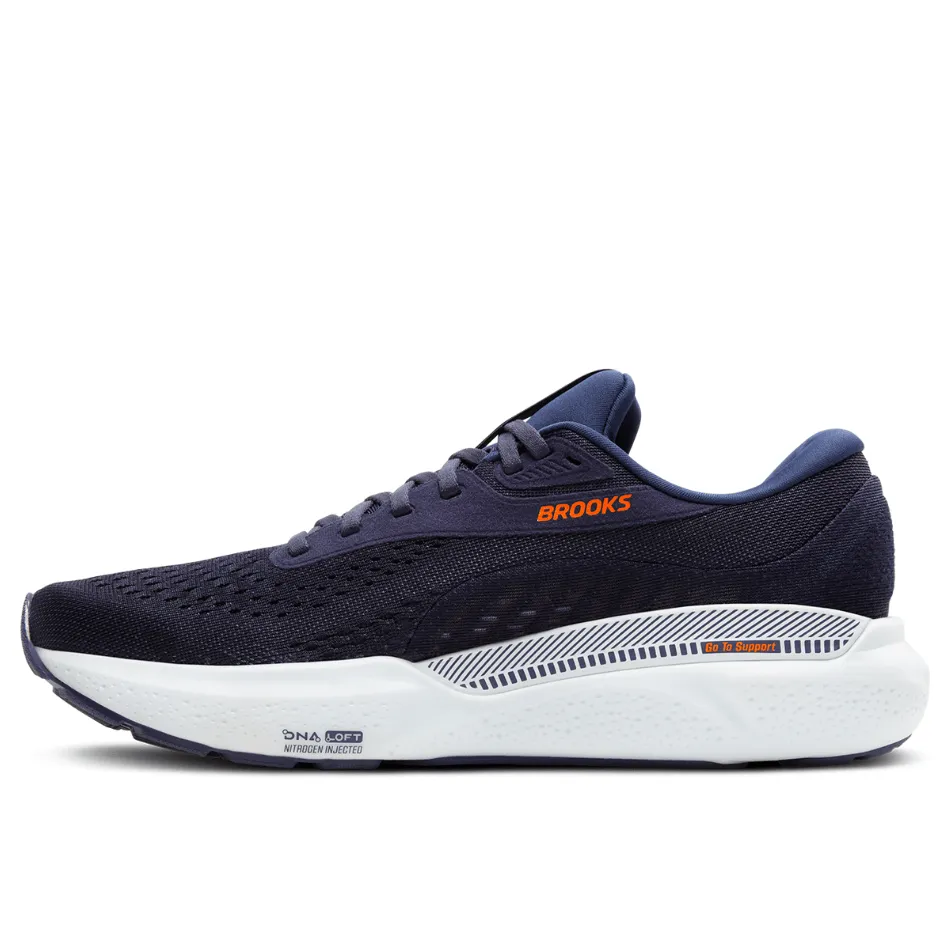 Brooks Men's Adrenaline GTS 24 Running Shoes in Peacoat/Orange/White SS25