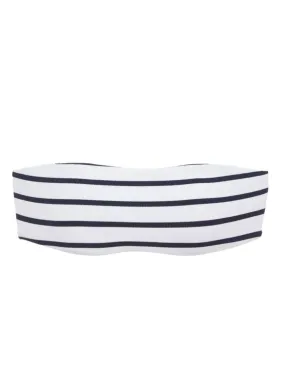Eberjey Retro Stripes Summer Bikini Bandeau Top - Peacoat/White