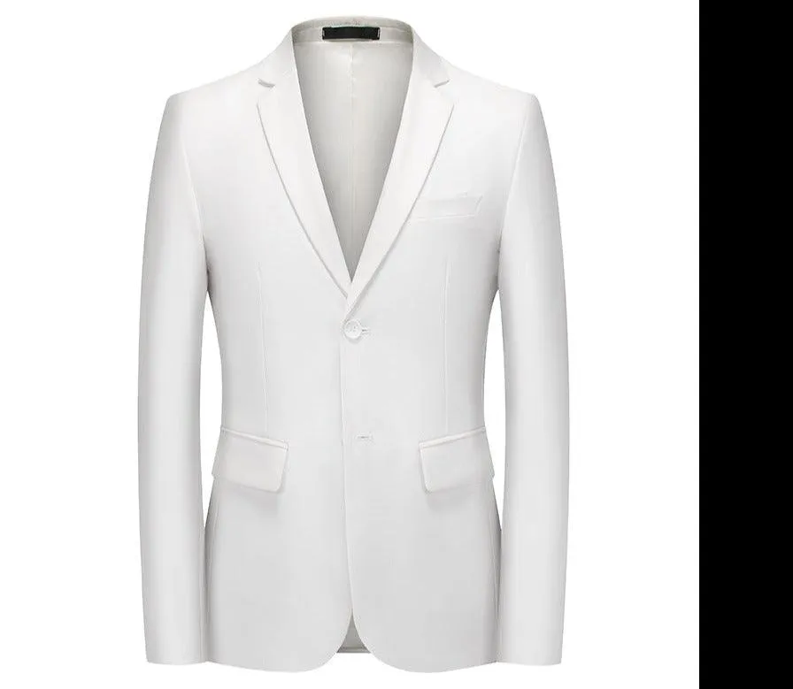 Men Blazer - White 1-Button Style Formal Blazer