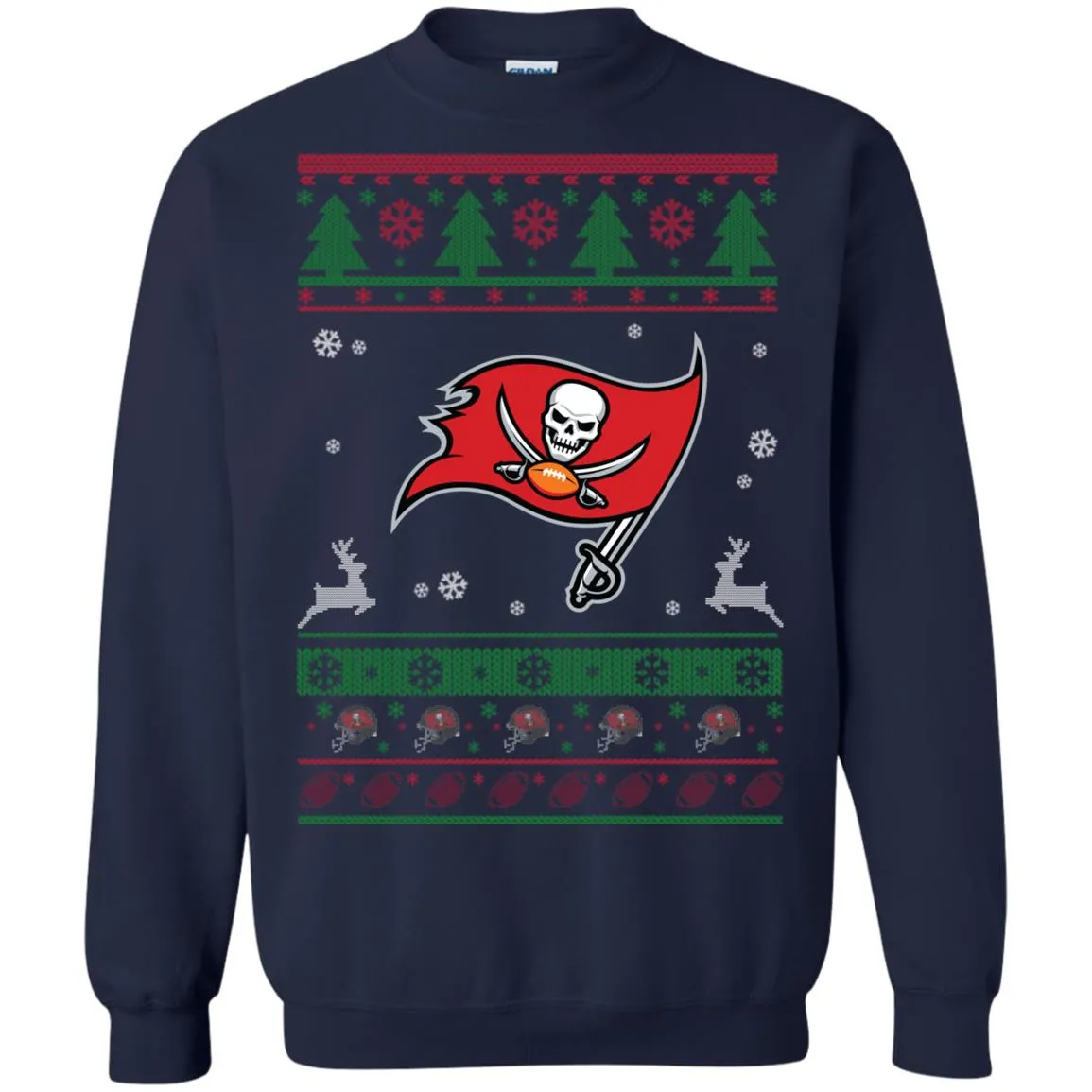 Tampa Bay Buccaneers Logo Football Teams Ugly Christmas Sweater Unisex Crewneck Pullover Sweatshirt