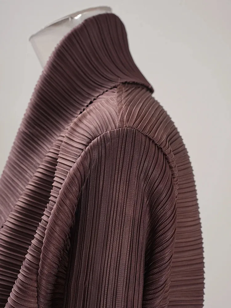 Truly Pleated Oversized Brown Trench Coat
